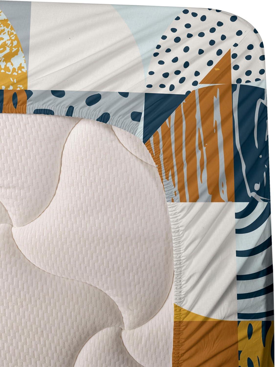 imageAmbesonne Valentine Sheet Set PastelColored Rose Flowers Leaves with Brush Strokes Abstract Art Fitted and Flat Sheet with Pillowcases Bedding Accent 4 Piece Set Queen Mauve Taupe Sage GreenDark Yellow Orange and Blue
