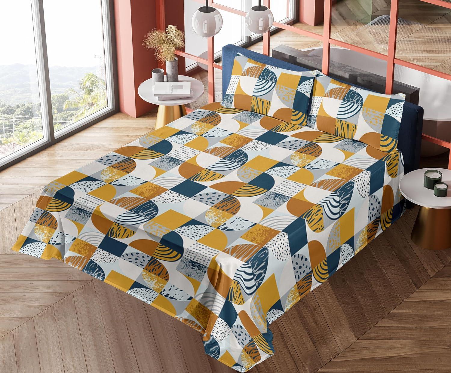 imageAmbesonne Valentine Sheet Set PastelColored Rose Flowers Leaves with Brush Strokes Abstract Art Fitted and Flat Sheet with Pillowcases Bedding Accent 4 Piece Set Queen Mauve Taupe Sage GreenDark Yellow Orange and Blue
