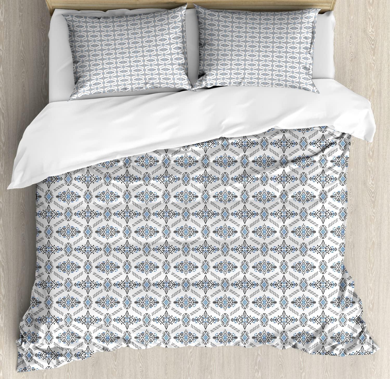 imageAmbesonne Valentines Duvet Cover Set Pastel Winged Cupid Pigs on The Clouds Holding Balloons Romantic Love Theme Decorative 3 Piece Bedding Set with 2 Pillow Shams Twin Size Pale Pink RoseWhite Blue Grey