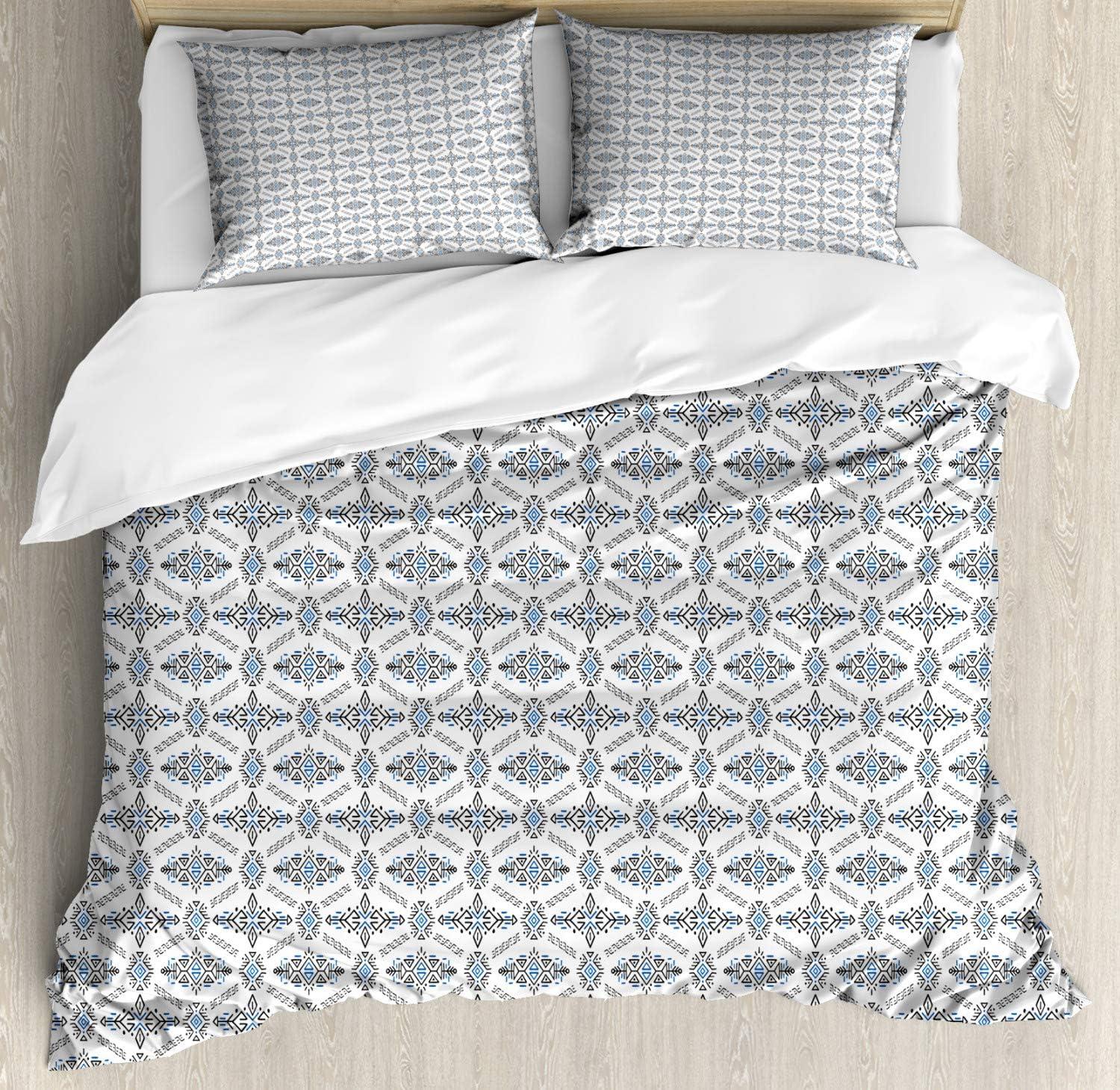 imageAmbesonne Valentines Duvet Cover Set Pastel Winged Cupid Pigs on The Clouds Holding Balloons Romantic Love Theme Decorative 3 Piece Bedding Set with 2 Pillow Shams Twin Size Pale Pink RoseWhite Blue Grey