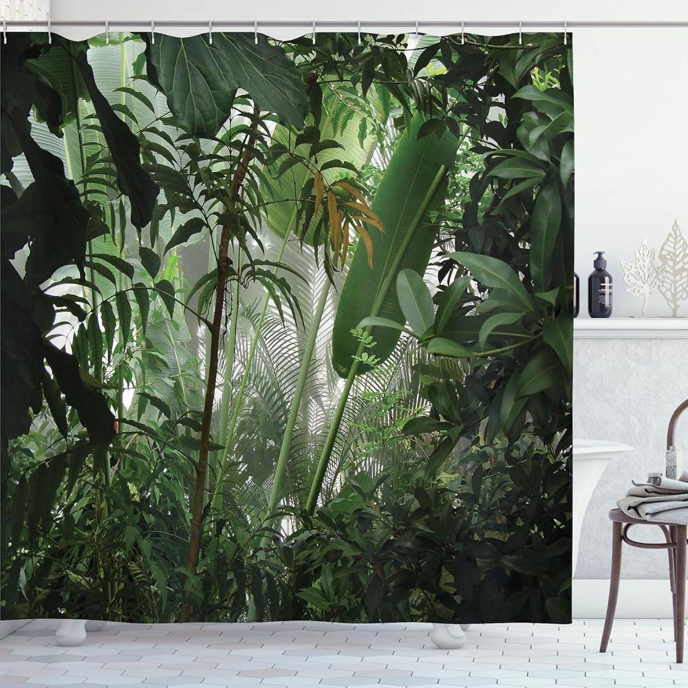 imageAmbesonne Blue Shower Curtain Floral Eucalyptus Branches Romantic Botanical Weeping Flowers in Cold Tones Cloth Fabric Bathroom Decor Set with Hooks 69 W x 75 L Laurel Green Sea BlueForest Green