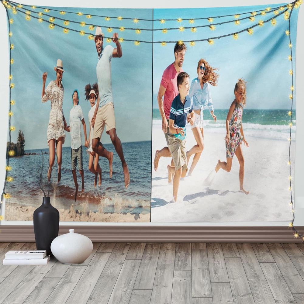 imageAmbesonne Customizable Tapestry with Photos Wide Wall Hanging for Bedroom Living Room Dorm Personalized Dcor Accent Piece for All Seasons Christmas amp Valentines Day Custom Gift 3 Photos 60 X 404 Photos