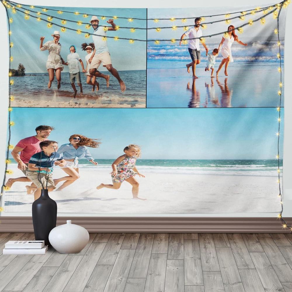 imageAmbesonne Customizable Tapestry with Photos Wide Wall Hanging for Bedroom Living Room Dorm Personalized Dcor Accent Piece for All Seasons Christmas amp Valentines Day Custom Gift 3 Photos 60 X 405 Photos