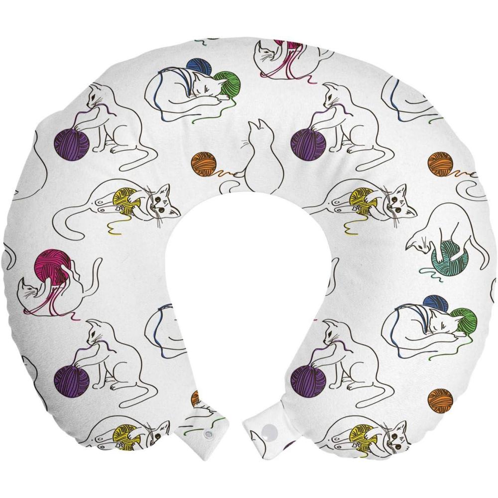 imageAmbesonne Eiffel Travel Pillow Neck Rest Romantic Valentines Day Eiffel Tower City of Love Doodle Style Heart Shapes Memory Foam Traveling Accessory for Airplane and Car 12 Maroon WhiteYellow Purple