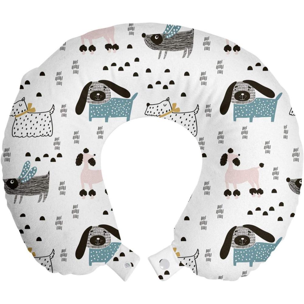 imageAmbesonne Eiffel Travel Pillow Neck Rest Romantic Valentines Day Eiffel Tower City of Love Doodle Style Heart Shapes Memory Foam Traveling Accessory for Airplane and Car 12 Maroon WhiteWhite
