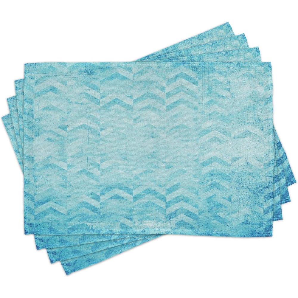 imageAmbesonne Feminine Place Mats Set of 4 Pattern with Red Lipstick Kiss Marks Woman Valentines Wedding Theme Illustration Washable Fabric Placemats for Dining Room Kitchen Table Decor White RedTurquoise