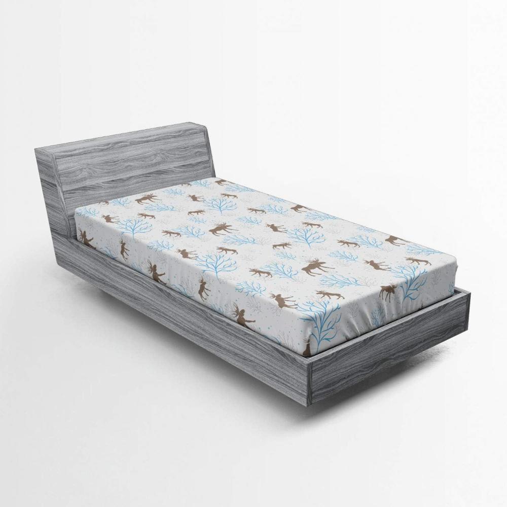 imageAmbesonne Floral Art Fitted Sheet Set Modern Scandi Flowers Leaves on Tartan Plaid Back Butterfly Valentine 2 Pack Comfortable Bedding AllRound Elastic Pocket Twin Size Blush White Grey PinkBrown Blue
