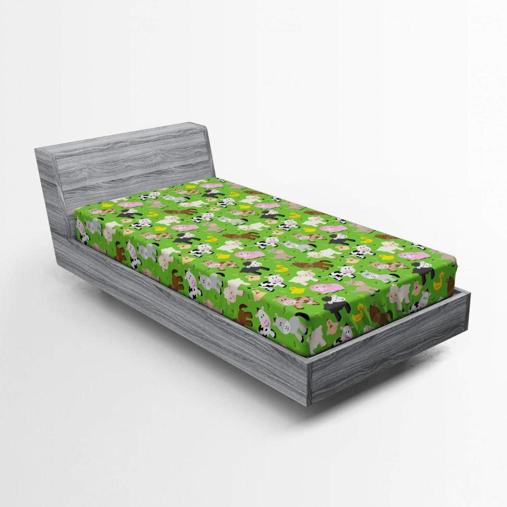 imageAmbesonne Floral Art Fitted Sheet Set Modern Scandi Flowers Leaves on Tartan Plaid Back Butterfly Valentine 2 Pack Comfortable Bedding AllRound Elastic Pocket Twin Size Blush White Grey PinkLime Green