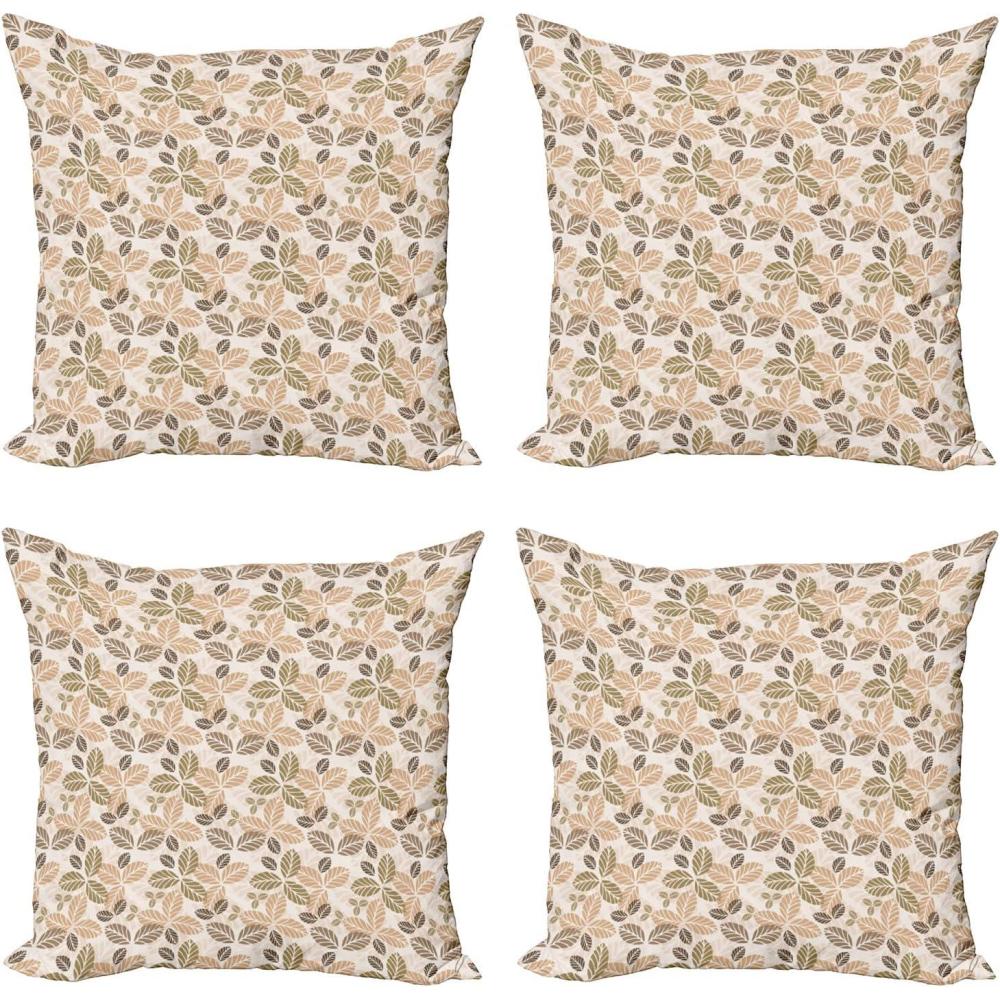 imageAmbesonne Flower Decorative Throw Pillow Case Pack of 4 Wild Flowers Poppies and Daisies Rural Nature Scenery in Meadows Rustic Cushion Cover for Couch Living Room Car 16 Yellow WhiteArmy Green Tan Brown