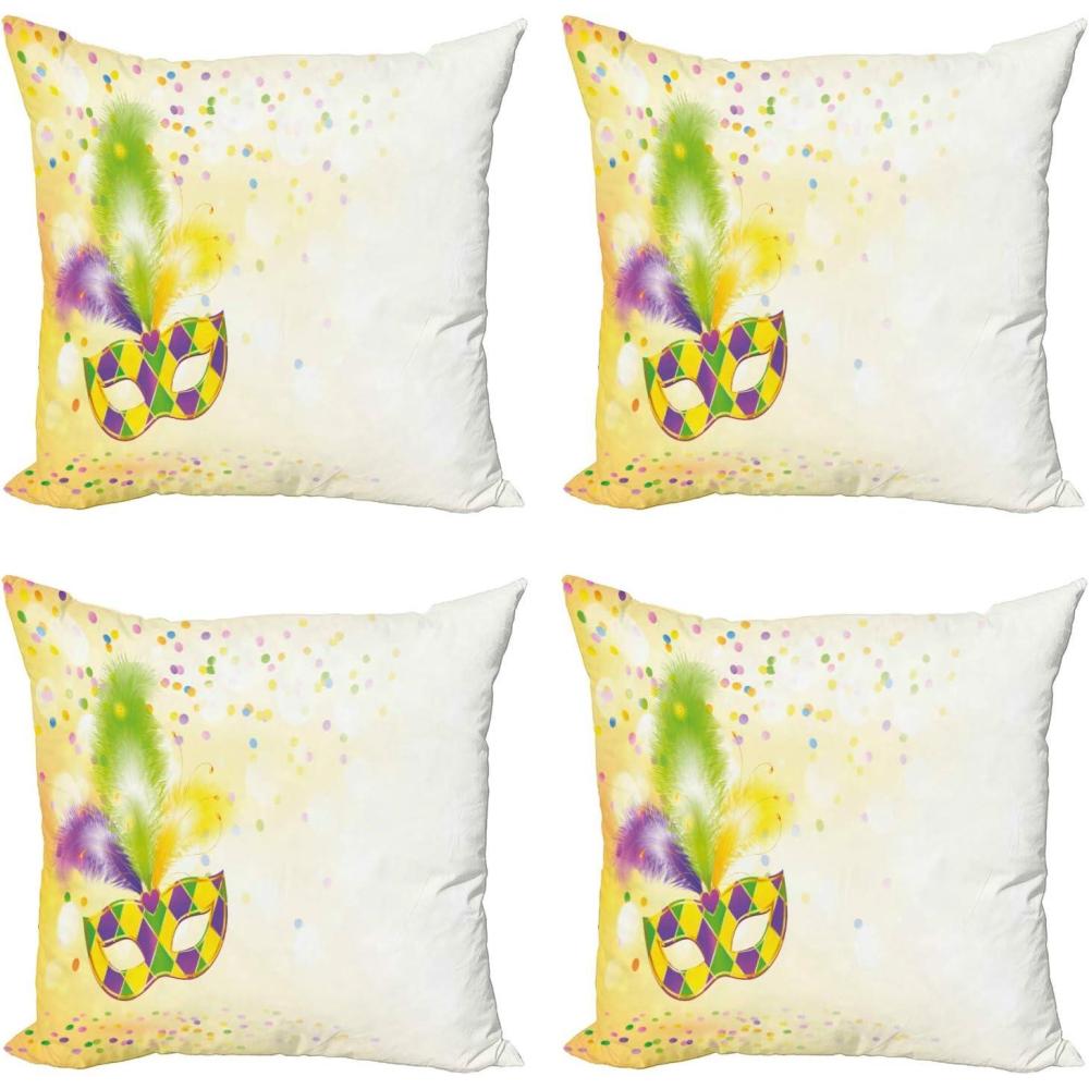 imageAmbesonne Flower Decorative Throw Pillow Case Pack of 4 Wild Flowers Poppies and Daisies Rural Nature Scenery in Meadows Rustic Cushion Cover for Couch Living Room Car 16 Yellow WhiteYellow Green Purple