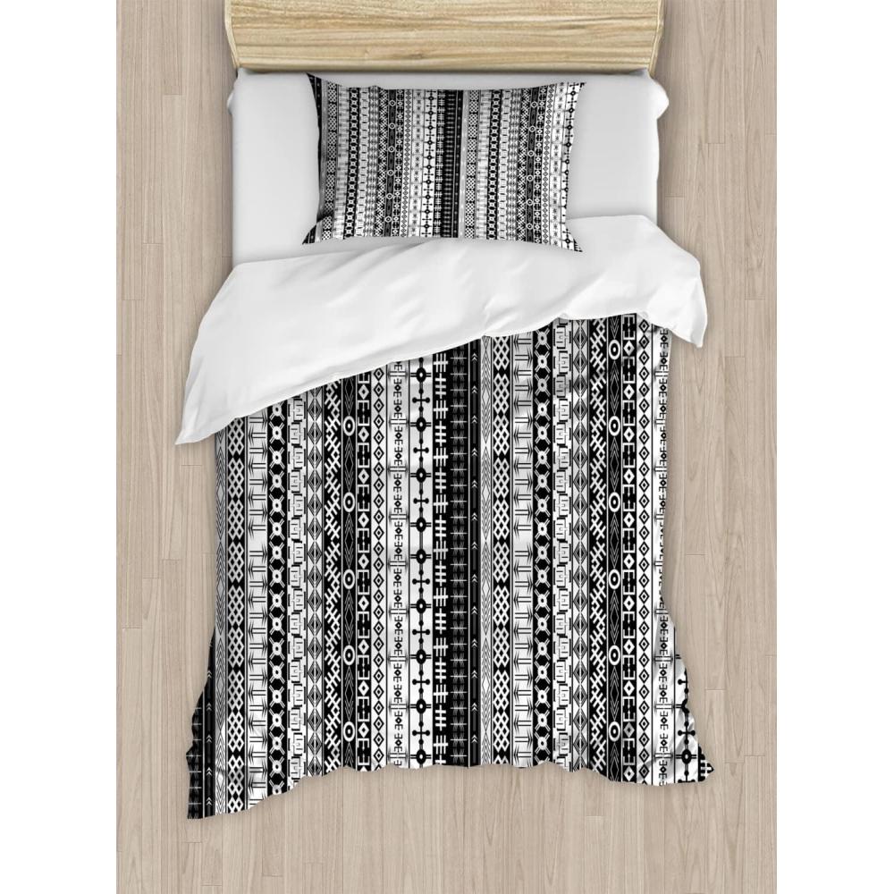 imageAmbesonne Love Duvet Cover Set Valentines Day Words with Hearts Frame on Vertical Lines Romantic Calligraphy Decorative 2 Piece Bedding Set with 1 Pillow Sham Twin Size Pink Red BlushCharcoal White