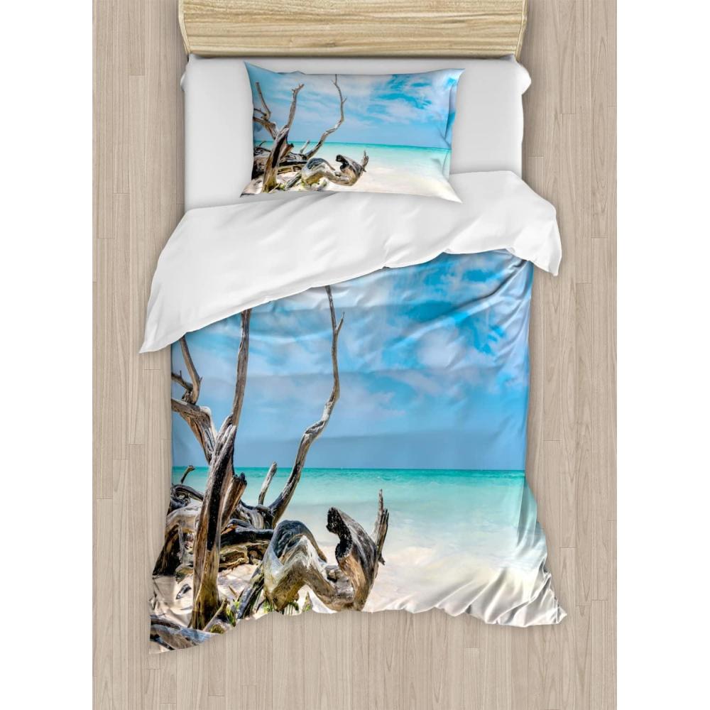 imageAmbesonne Love Duvet Cover Set Valentines Day Words with Hearts Frame on Vertical Lines Romantic Calligraphy Decorative 2 Piece Bedding Set with 1 Pillow Sham Twin Size Pink Red BlushTurquoise Blue