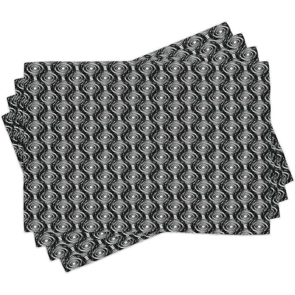 imageAmbesonne New York Place Mats Set of 4 NYC Exquisite Skyline Manhattan Old Neighborhood Tourist Country Print Washable Fabric Placemats for Dining Table Standard Size Purple and YellowBlack and White
