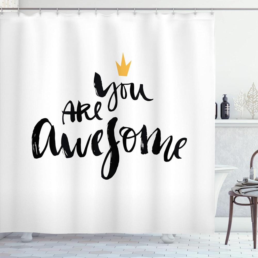 imageAmbesonne Romantic Shower Curtain Couple in Love Walking in The City Streets in Rainy Day Romance Dramatic Urban Scene Cloth Fabric Bathroom Decor Set with Hooks 69 W x 84 L Sepia RedBlack Yellow