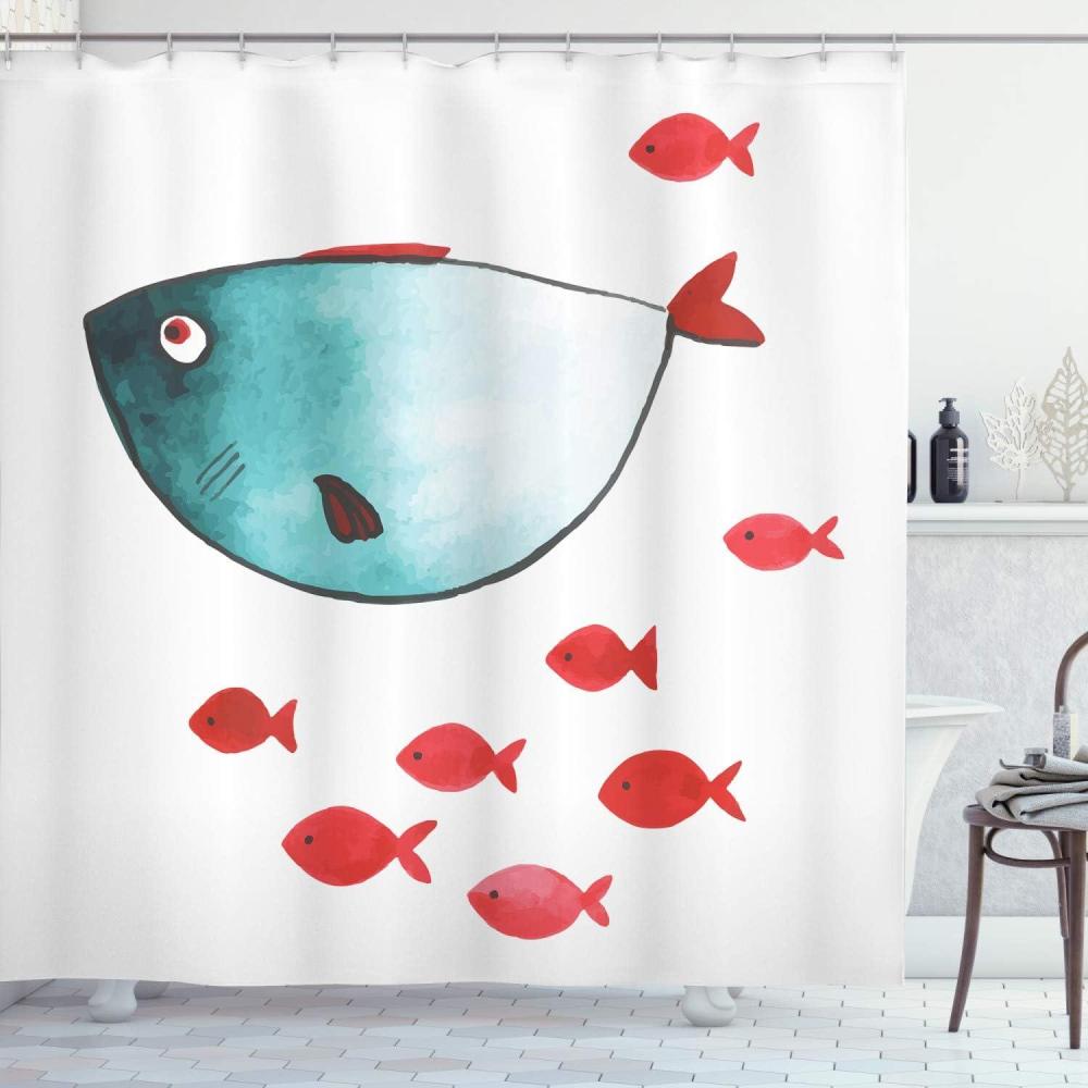 imageAmbesonne Romantic Shower Curtain Couple in Love Walking in The City Streets in Rainy Day Romance Dramatic Urban Scene Cloth Fabric Bathroom Decor Set with Hooks 69 W x 84 L Sepia RedVermilion Teal