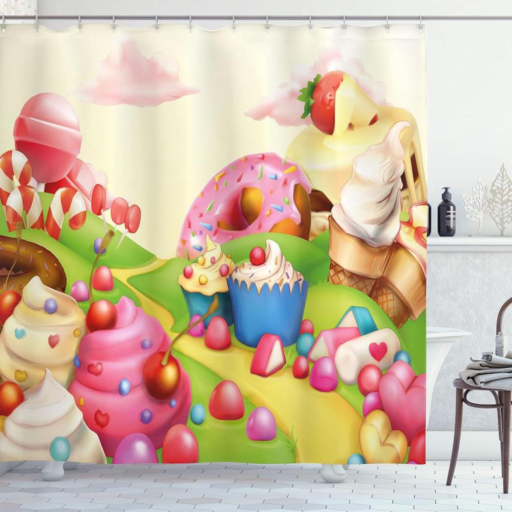 imageAmbesonne Romantic Shower Curtain Couple in Love Walking in The City Streets in Rainy Day Romance Dramatic Urban Scene Cloth Fabric Bathroom Decor Set with Hooks 69 W x 84 L Sepia RedGreen Pink