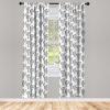 Ambesonne Black and White Curtains, Repetitive Pattern of Outline Exotic Cactus Plants Image, Window Treatments 2 Panel Set for Living Room Bedroom, Pair of – 28″ x 63″, Soft Black White