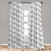 Ambesonne Black and White Curtains, Repetitive Pattern of Outline Exotic Cactus Plants Image, Window Treatments 2 Panel Set for Living Room Bedroom, Pair of – 28″ x 63″, Soft Black White
