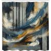 Ambesonne Blue Shower Curtain, Floral Eucalyptus Branches Romantic Botanical Weeping Flowers in Cold Tones, Cloth Fabric Bathroom Decor Set with Hooks, 69″ W x 75″ L, Laurel Green Sea Blue(Orange Slate Blue and Grey)