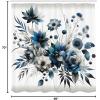 Ambesonne Blue Shower Curtain, Floral Eucalyptus Branches Romantic Botanical Weeping Flowers in Cold Tones, Cloth Fabric Bathroom Decor Set with Hooks, 69″ W x 75″ L, Laurel Green Sea Blue(Slate Blue and Coconut)