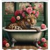 Ambesonne Blue Shower Curtain, Floral Eucalyptus Branches Romantic Botanical Weeping Flowers in Cold Tones, Cloth Fabric Bathroom Decor Set with Hooks, 69″ W x 75″ L, Laurel Green Sea Blue(Reseda Green and Pink)