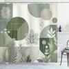 Ambesonne Blue Shower Curtain, Floral Eucalyptus Branches Romantic Botanical Weeping Flowers in Cold Tones, Cloth Fabric Bathroom Decor Set with Hooks, 69″ W x 75″ L, Laurel Green Sea Blue(Reseda Green Taupe)