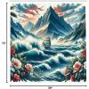 Ambesonne Blue Shower Curtain, Floral Eucalyptus Branches Romantic Botanical Weeping Flowers in Cold Tones, Cloth Fabric Bathroom Decor Set with Hooks, 69″ W x 75″ L, Laurel Green Sea Blue(Sea Blue and Dark Coral)