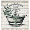 Ambesonne Blue Shower Curtain, Floral Eucalyptus Branches Romantic Botanical Weeping Flowers in Cold Tones, Cloth Fabric Bathroom Decor Set with Hooks, 69″ W x 75″ L, Laurel Green Sea Blue(Laurel Green Off White)