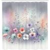 Ambesonne Blue Shower Curtain, Floral Eucalyptus Branches Romantic Botanical Weeping Flowers in Cold Tones, Cloth Fabric Bathroom Decor Set with Hooks, 69″ W x 75″ L, Laurel Green Sea Blue(Pale Grey Seafoam Lilac)