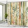 Ambesonne Blue Shower Curtain, Floral Eucalyptus Branches Romantic Botanical Weeping Flowers in Cold Tones, Cloth Fabric Bathroom Decor Set with Hooks, 69″ W x 75″ L, Laurel Green Sea Blue(Green Khaki Cinnamon)