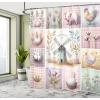 Ambesonne Blue Shower Curtain, Floral Eucalyptus Branches Romantic Botanical Weeping Flowers in Cold Tones, Cloth Fabric Bathroom Decor Set with Hooks, 69″ W x 75″ L, Laurel Green Sea Blue(Lilac Rose Mint Green)