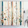 Ambesonne Blue Shower Curtain, Floral Eucalyptus Branches Romantic Botanical Weeping Flowers in Cold Tones, Cloth Fabric Bathroom Decor Set with Hooks, 69″ W x 75″ L, Laurel Green Sea Blue(Petrol Blue Salmon White)