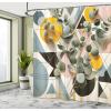 Ambesonne Blue Shower Curtain, Floral Eucalyptus Branches Romantic Botanical Weeping Flowers in Cold Tones, Cloth Fabric Bathroom Decor Set with Hooks, 69″ W x 75″ L, Laurel Green Sea Blue(Orange Blue Grey Peach)