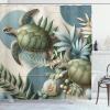 Ambesonne Blue Shower Curtain, Floral Eucalyptus Branches Romantic Botanical Weeping Flowers in Cold Tones, Cloth Fabric Bathroom Decor Set with Hooks, 69″ W x 75″ L, Laurel Green Sea Blue(Peacock Green and Blue Grey)