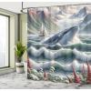 Ambesonne Blue Shower Curtain, Floral Eucalyptus Branches Romantic Botanical Weeping Flowers in Cold Tones, Cloth Fabric Bathroom Decor Set with Hooks, 69″ W x 75″ L, Laurel Green Sea Blue(Sea Green Blue and Ruby)