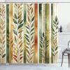 Ambesonne Blue Shower Curtain, Floral Eucalyptus Branches Romantic Botanical Weeping Flowers in Cold Tones, Cloth Fabric Bathroom Decor Set with Hooks, 69″ W x 75″ L, Laurel Green Sea Blue(Green Khaki Cinnamon)