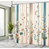 Ambesonne Blue Shower Curtain, Floral Eucalyptus Branches Romantic Botanical Weeping Flowers in Cold Tones, Cloth Fabric Bathroom Decor Set with Hooks, 69″ W x 75″ L, Laurel Green Sea Blue(Petrol Blue Salmon White)
