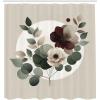 Ambesonne Blue Shower Curtain, Floral Eucalyptus Branches Romantic Botanical Weeping Flowers in Cold Tones, Cloth Fabric Bathroom Decor Set with Hooks, 69″ W x 75″ L, Laurel Green Sea Blue(Pale Sage Green Blush)