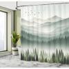 Ambesonne Blue Shower Curtain, Floral Eucalyptus Branches Romantic Botanical Weeping Flowers in Cold Tones, Cloth Fabric Bathroom Decor Set with Hooks, 69″ W x 75″ L, Laurel Green Sea Blue(Cadet Blue Grey Teal)