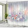 Ambesonne Blue Shower Curtain, Floral Eucalyptus Branches Romantic Botanical Weeping Flowers in Cold Tones, Cloth Fabric Bathroom Decor Set with Hooks, 69″ W x 75″ L, Laurel Green Sea Blue(Pale Grey Seafoam Lilac)