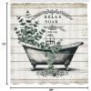 Ambesonne Blue Shower Curtain, Floral Eucalyptus Branches Romantic Botanical Weeping Flowers in Cold Tones, Cloth Fabric Bathroom Decor Set with Hooks, 69″ W x 75″ L, Laurel Green Sea Blue(Laurel Green Off White)