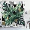Ambesonne Blue Shower Curtain, Floral Eucalyptus Branches Romantic Botanical Weeping Flowers in Cold Tones, Cloth Fabric Bathroom Decor Set with Hooks, 69″ W x 75″ L, Laurel Green Sea Blue(Emerald Dark Grey Dimgray)
