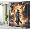 Ambesonne Blue Shower Curtain, Floral Eucalyptus Branches Romantic Botanical Weeping Flowers in Cold Tones, Cloth Fabric Bathroom Decor Set with Hooks, 69″ W x 75″ L, Laurel Green Sea Blue(Pale Orange and Dark Grey)