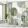 Ambesonne Blue Shower Curtain, Floral Eucalyptus Branches Romantic Botanical Weeping Flowers in Cold Tones, Cloth Fabric Bathroom Decor Set with Hooks, 69″ W x 75″ L, Laurel Green Sea Blue(Reseda Green Taupe)