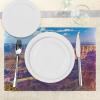 Ambesonne Canyon Place Mats Set of 4, Aerial View of Epic Grand Canyon Activity of River Stream Over Rock Plateau Print, Washable Fabric Placemats for Dining Table, Standard Size, Blue Tan
