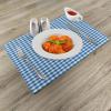 Ambesonne Checkered Place Mats Set of 4, Monochrome Gingham Checks Classical Country Culture Old Fashioned Grid Design, Washable Fabric Placemats for Dining Table, Standard Size, Blue White