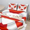 Ambesonne Coastal Sheet Set, Heart Shaped Belt Valentine Love Affection Honeymoon Romantic Theme Art, Fitted and Flat Sheet with Pillowcases Bedding Accent 4 Piece Set, Queen, Orange White Cream