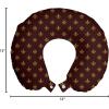 Ambesonne Eiffel Travel Pillow Neck Rest, Romantic Valentines Day Eiffel Tower City of Love Doodle Style Heart Shapes, Memory Foam Traveling Accessory for Airplane and Car, 12″, Maroon White(Burgundy Earth Yellow)