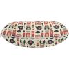 Ambesonne Eiffel Travel Pillow Neck Rest, Romantic Valentines Day Eiffel Tower City of Love Doodle Style Heart Shapes, Memory Foam Traveling Accessory for Airplane and Car, 12″, Maroon White(Vermilion Cream Black)