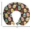 Ambesonne Eiffel Travel Pillow Neck Rest, Romantic Valentines Day Eiffel Tower City of Love Doodle Style Heart Shapes, Memory Foam Traveling Accessory for Airplane and Car, 12″, Maroon White(Multicolor)
